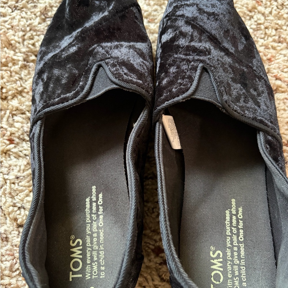TOMS Alpargata Classic Black Velvet Shoes